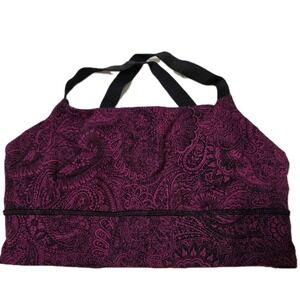 Lululemon Both Ways Bra Mini Antique Paisley, Deep Fuschia, Black, Size 8